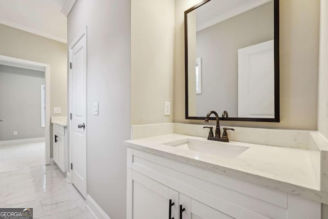 1330 Adams Dr SW, Atlanta, GA 30311 - bathroom featuring marble look tiles and vanity