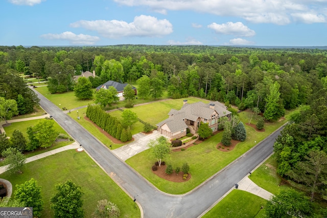 350 Greystone Dr, Milledgeville, GA 31061 - bird's eye view featuring a wooded view