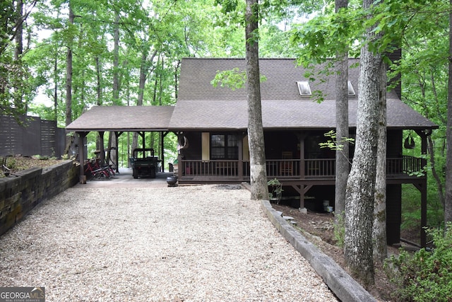 4056 Ryckeley Dr, Gainesville, GA 30504 - view of front facade featuring covered porch and roof with shingles