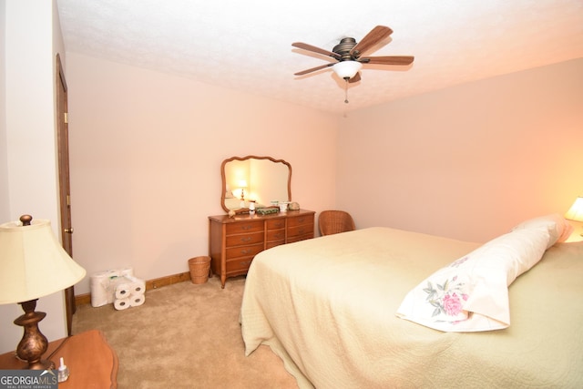 4056 Ryckeley Dr, Gainesville, GA 30504 - bedroom featuring light carpet, baseboards, and ceiling fan
