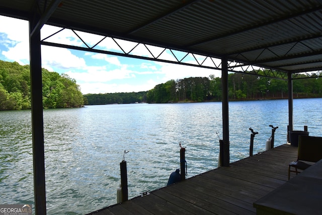 4056 Ryckeley Dr, Gainesville, GA 30504 - view of dock with a forest view and a water view