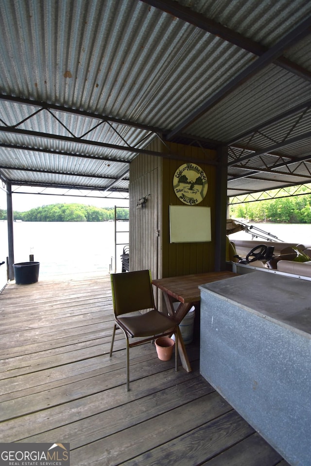 4056 Ryckeley Dr, Gainesville, GA 30504 - wooden deck with a water view