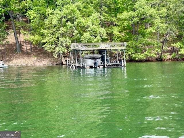 4056 Ryckeley Dr, Gainesville, GA 30504 - dock area with a water view and boat lift
