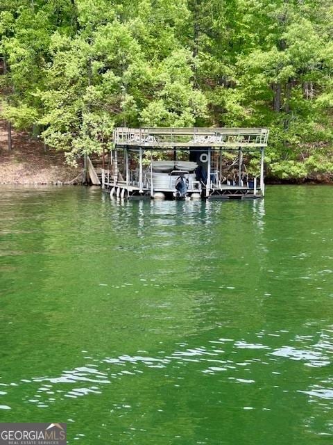 4056 Ryckeley Dr, Gainesville, GA 30504 - view of dock featuring a water view and boat lift