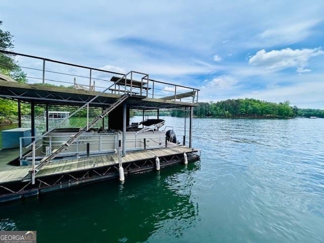 4056 Ryckeley Dr, Gainesville, GA 30504 - view of dock with boat lift and a water view