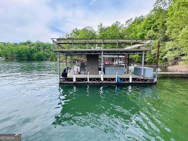 4056 Ryckeley Dr, Gainesville, GA 30504 - dock area featuring a water view and boat lift