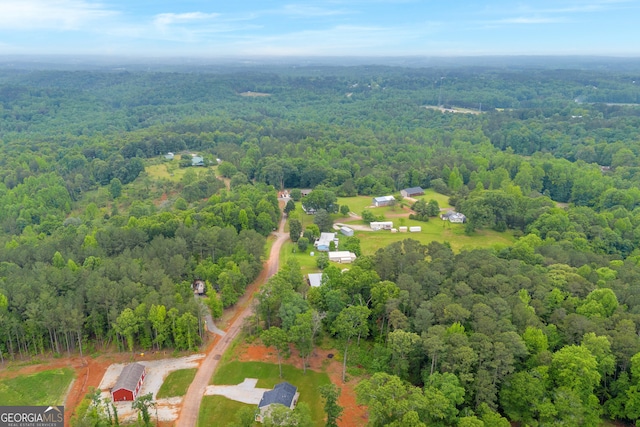aerial view with a forest view