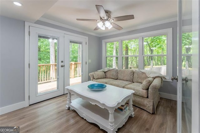 sunroom / solarium with french doors