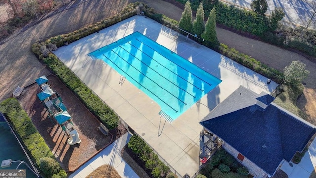 community pool with fence