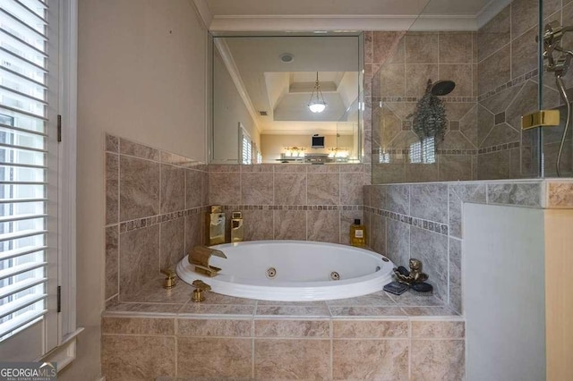 3127 Lenox Rd NE Unit 1, Atlanta, GA 30324 - bathroom featuring a tub with jets and tiled shower