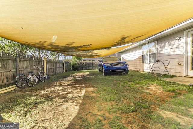 view of yard featuring fence