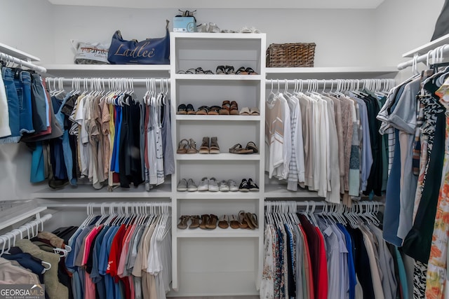 view of walk in closet