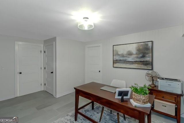 view of home office