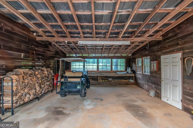 view of garage