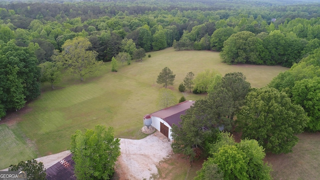 aerial view with a rural view