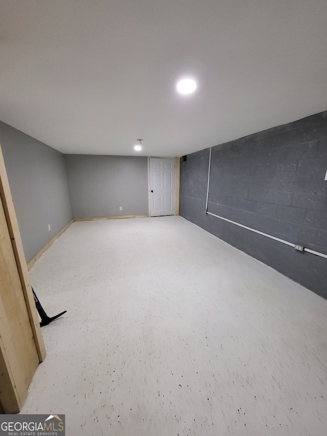 view of finished below grade area
