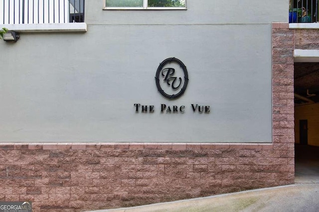 view of community sign