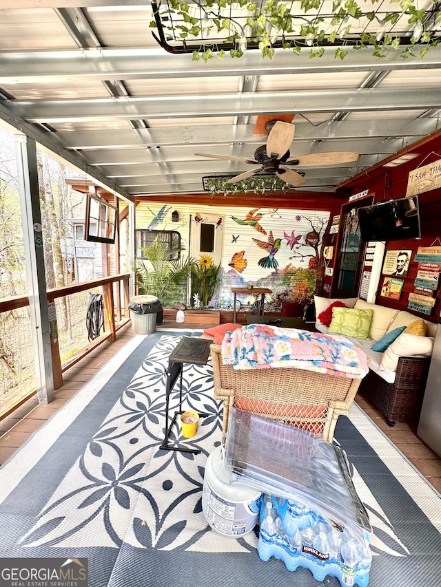 50 Rocky Ln, Cleveland, GA 30528 - sunroom / solarium with outdoor lounge area and ceiling fan