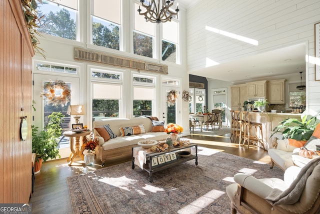 505 River Ridge Rd, Clarkesville, GA 30523 - sunroom featuring an inviting chandelier and a wealth of natural light