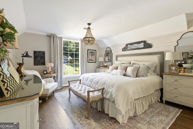 505 River Ridge Rd, Clarkesville, GA 30523 - bedroom featuring dark wood-type flooring and lofted ceiling