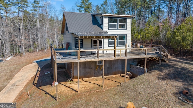 164 Delilah Ln, Lakemont, GA 30552 - rear view of property featuring metal roof and a wooden deck