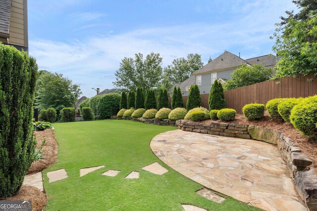 view of yard with a patio area