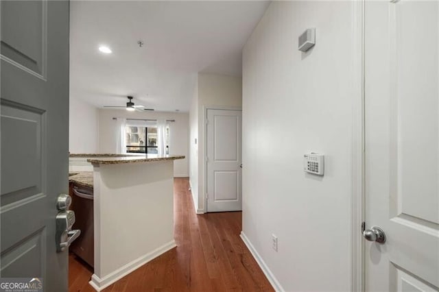 821 Ralph Mcgill Blvd NE Unit 2113, Atlanta, GA 30306 - hall with recessed lighting, baseboards, and wood finished floors