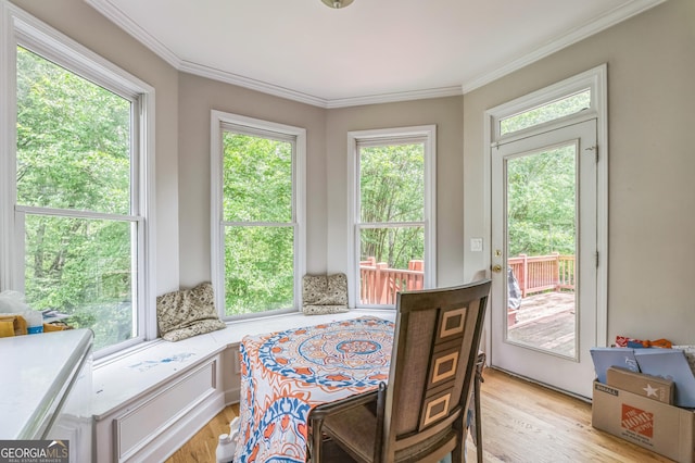 sunroom featuring plenty of natural light