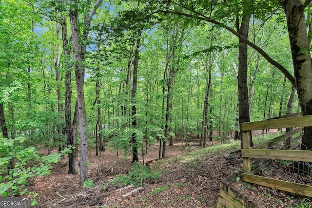 view of local wilderness with a wooded view