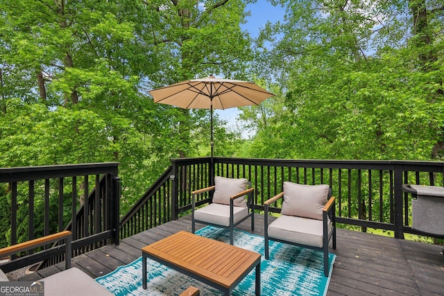 view of wooden deck