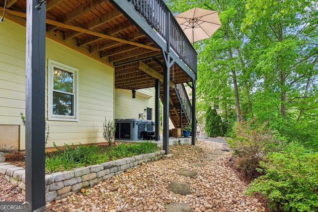 exterior space featuring stairs