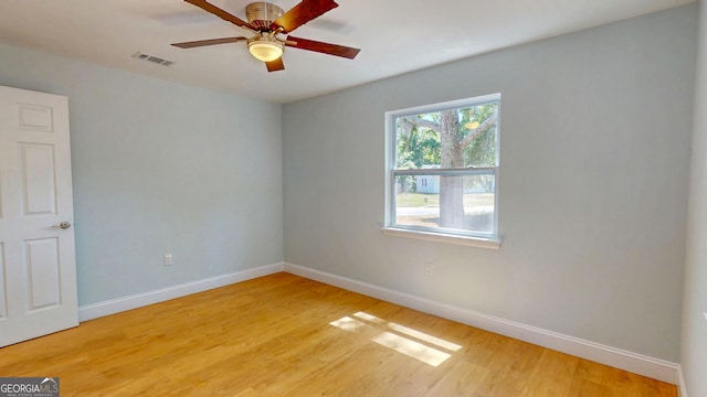 165 Cherokee Cir, Hinesville, GA 31313 - empty room featuring baseboards, light wood-style flooring, and ceiling fan