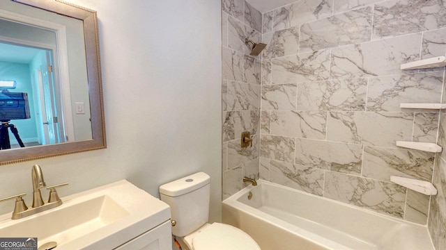 165 Cherokee Cir, Hinesville, GA 31313 - bathroom featuring toilet, shower / washtub combination, and vanity