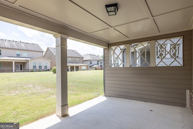 view of patio / terrace featuring a residential view