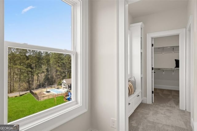 5247 Flannery Chase SW, Powder Springs, GA 30127 - hallway featuring carpet flooring and baseboards