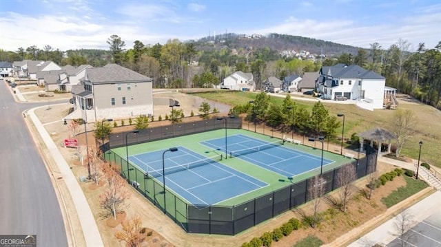5247 Flannery Chase SW, Powder Springs, GA 30127 - view of tennis court with fence and a residential view