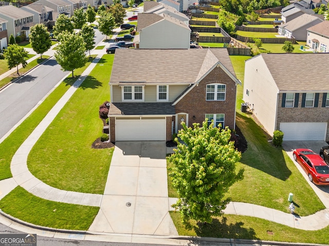 aerial perspective of suburban area