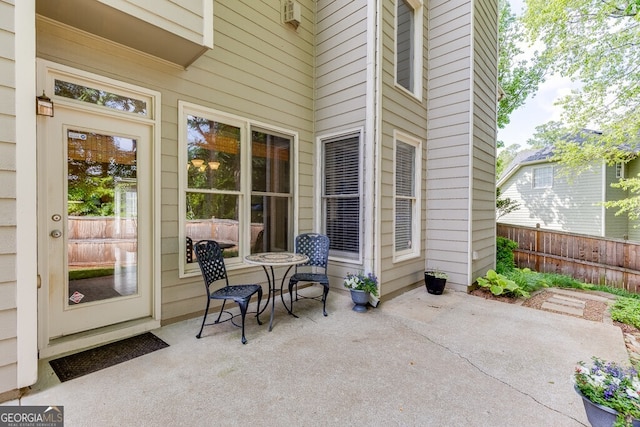 view of patio / terrace with fence