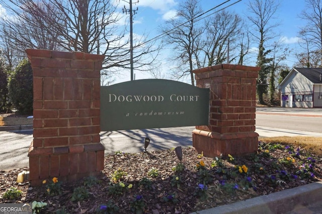 view of community sign