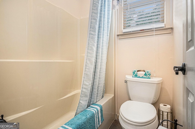 137 New Cut Rd, Winder, GA 30680 - full bath featuring toilet and shower / bath combo with shower curtain