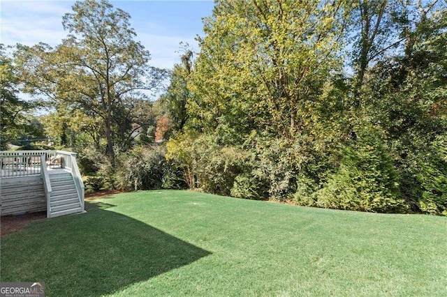 435 Webb Dr, Norcross, GA 30071 - view of yard with a wooden deck