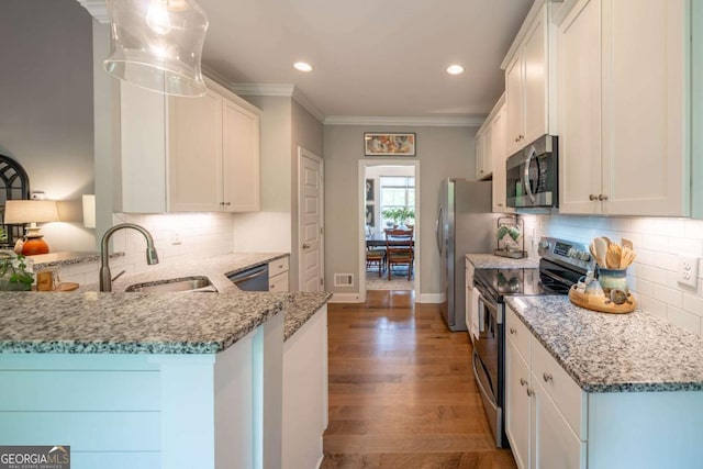 13 Jamilee Cv, Cartersville, GA 30120 - kitchen featuring a sink, stainless steel appliances, and white cabinetry