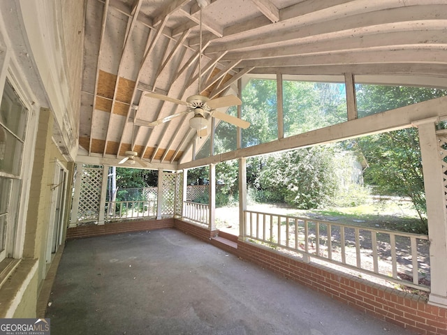 863 Boulevard, Macon, GA 31211 - unfurnished sunroom featuring ceiling fan