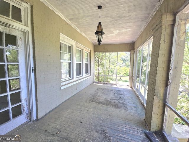 863 Boulevard, Macon, GA 31211 - unfurnished sunroom with a healthy amount of sunlight and brick wall
