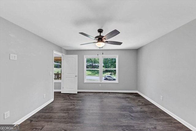 212 Lake Forest Dr, Acworth, GA 30102 - spare room featuring a ceiling fan and dark wood finished floors