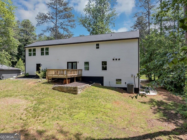 212 Lake Forest Dr, Acworth, GA 30102 - rear view of house with a yard and a deck