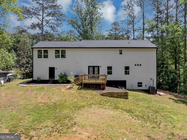212 Lake Forest Dr, Acworth, GA 30102 - back of house with a deck and a lawn