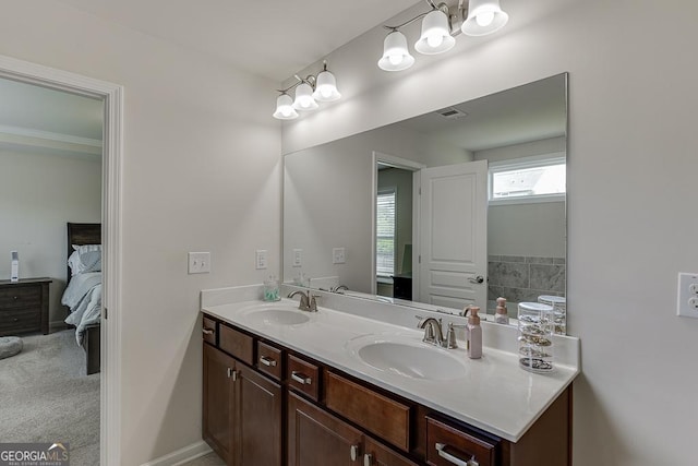 6438 Hickory Branch Dr, Hoschton, GA 30548 - bathroom with ensuite bath and double vanity