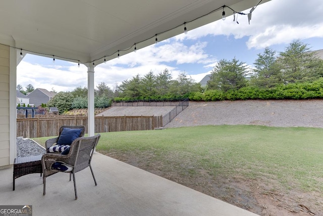 6438 Hickory Branch Dr, Hoschton, GA 30548 - fenced backyard featuring a patio