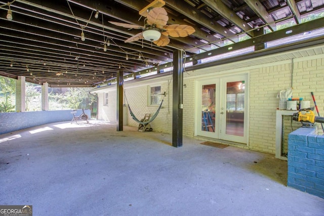 3627 Groovers Lake Rd, Lithia Springs, GA 30122 - view of patio featuring french doors and a ceiling fan